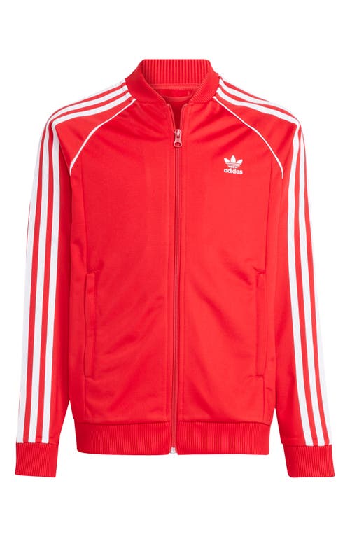 Shop Adidas Originals Kids' Superstar Recycled Polyester Track Jacket In Better Scarlet