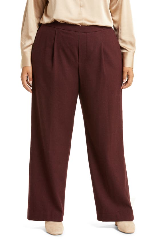 Vince Flannel Easy Pull-on Pants In Deep Wine