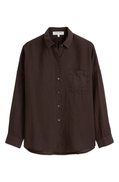 Shop Alex Mill Jo Linen Button-up Shirt In Dark Brown