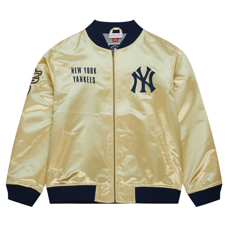 Shop Mitchell & Ness Gold New York Yankees Og 2.0 Lightweight Satin Full-zip Jacket