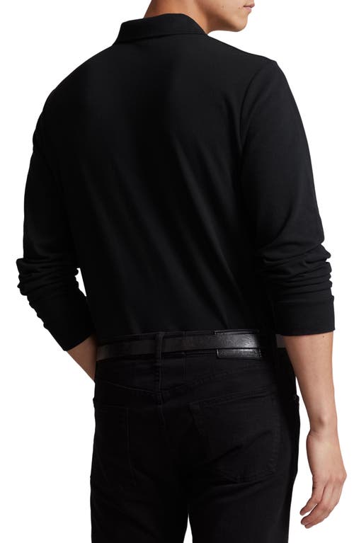 Shop Polo Ralph Lauren Cotton Piqué Long Sleeve Polo In Polo Black