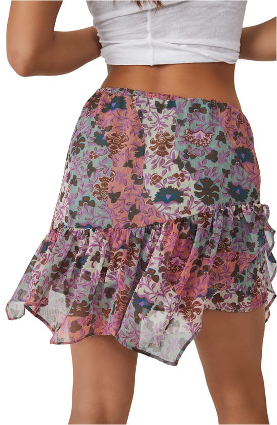 Shop Free People Sammy Floral Miniskirt In Granite Combo
