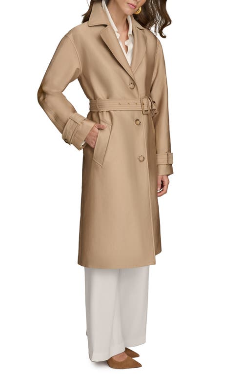 Shop Donna Karan New York Water Resistant Single Breasted Trench Coat In Khaki
