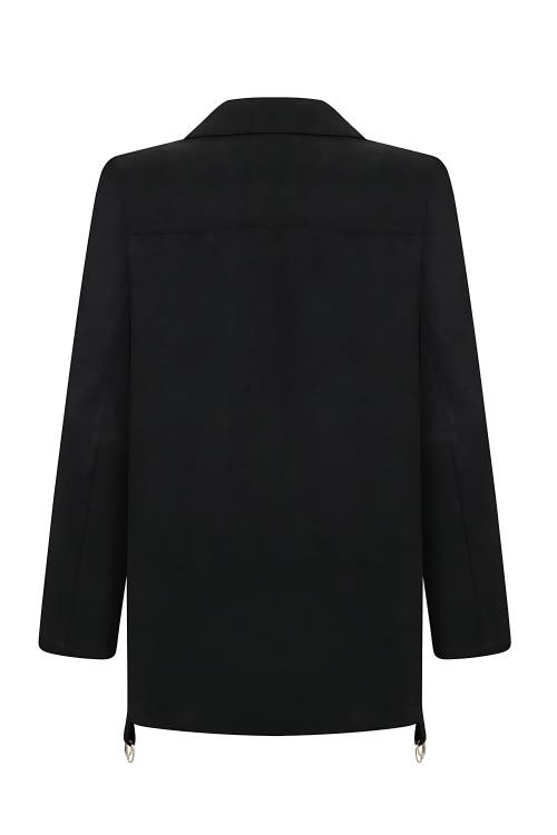NOCTURNE NOCTURNE DOUBLE-BREASTED JACKET WITH ACCESSORY BELT DETAIL 