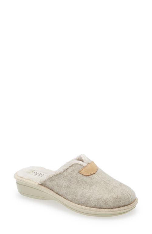 Cordani Maddie Wool-Blend Slipper with Faux-Fur Lining in Creme Wool