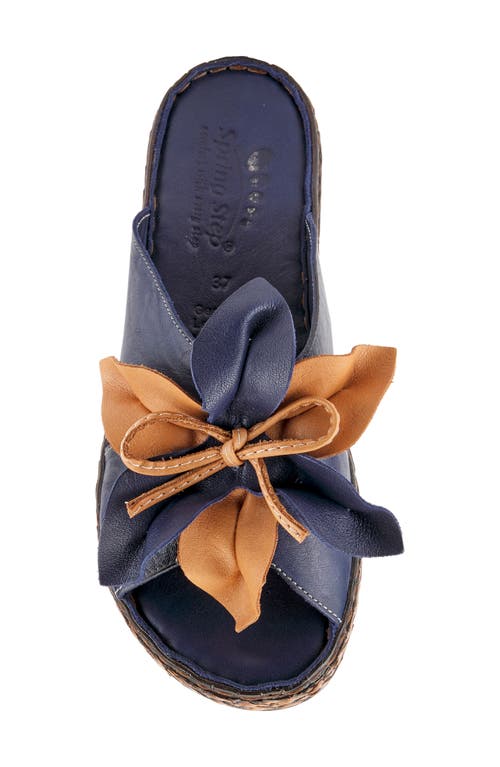 Spring Step Hilary Wedge Slide Sandal In Navy