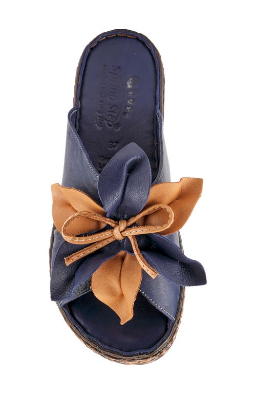 Shop Spring Step Hilary Wedge Slide Sandal In Navy