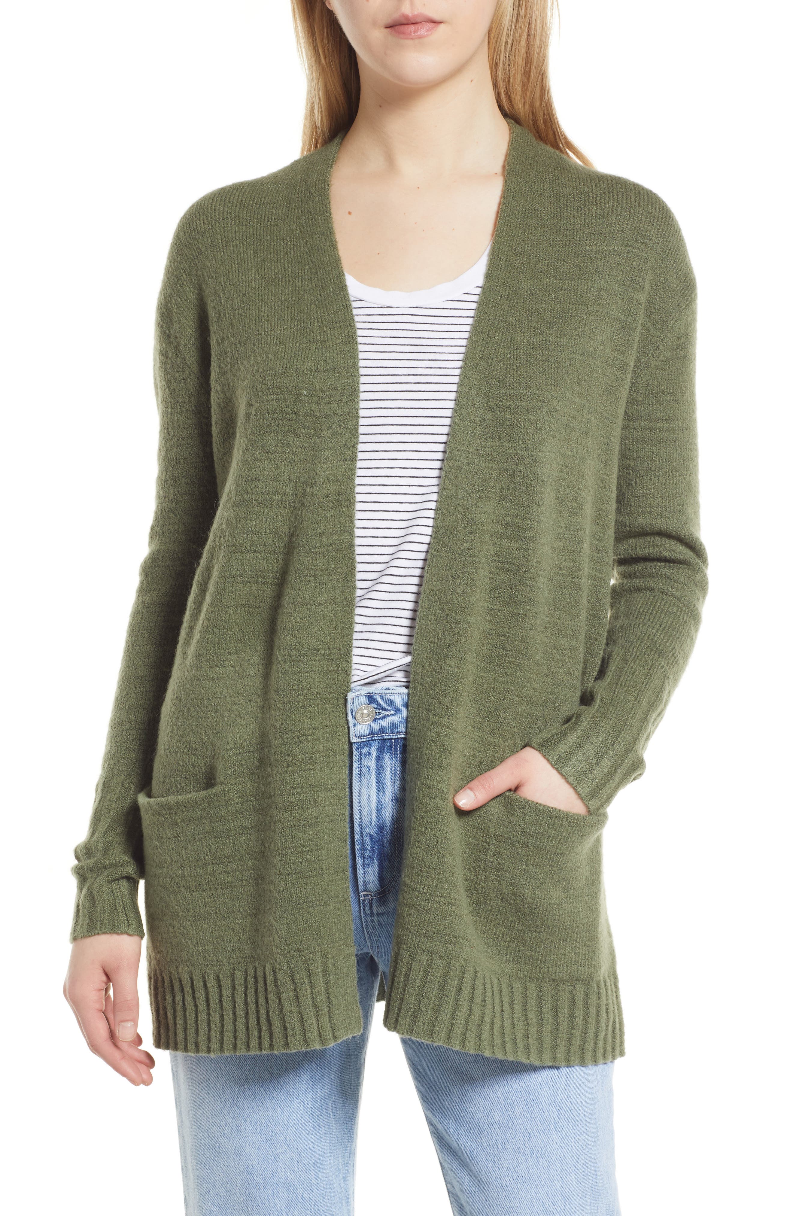 light and dark green sweater