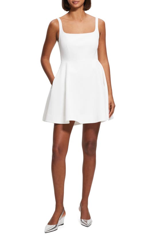 Theory Stretch Cotton Skater Minidress In White