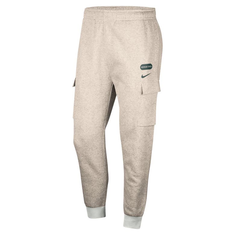 Shop Nike Heather Gray Michigan State Spartans Club Cargo Jogger Pants In Oatmeal