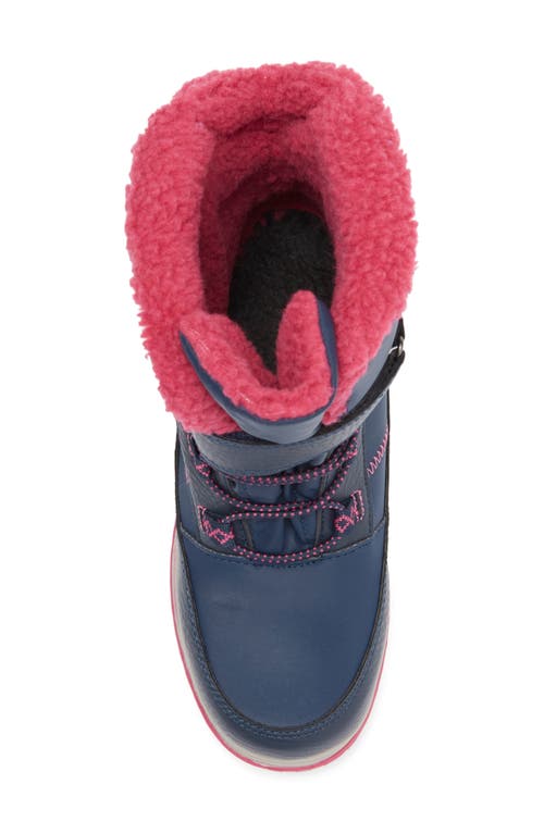 Totes Kids' Faux Shearling Lined Boot In Navy/berry