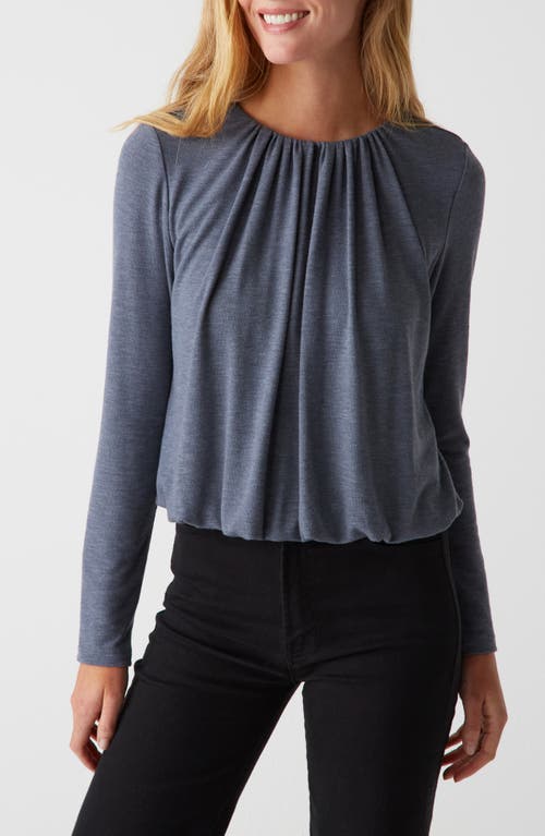 Michael Stars Sona Gathered Bubble Knit Top in Heather Nocturnal 