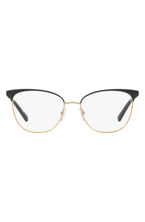 Michael Kors 54mm Square Optical Glasses in Matte Black/Pale Gold at Nordstrom