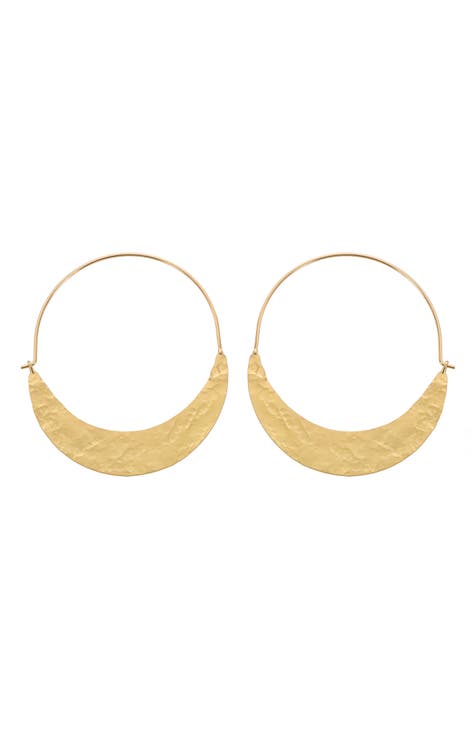 Gold 40MM Delicate Filigree Hoop Earrings