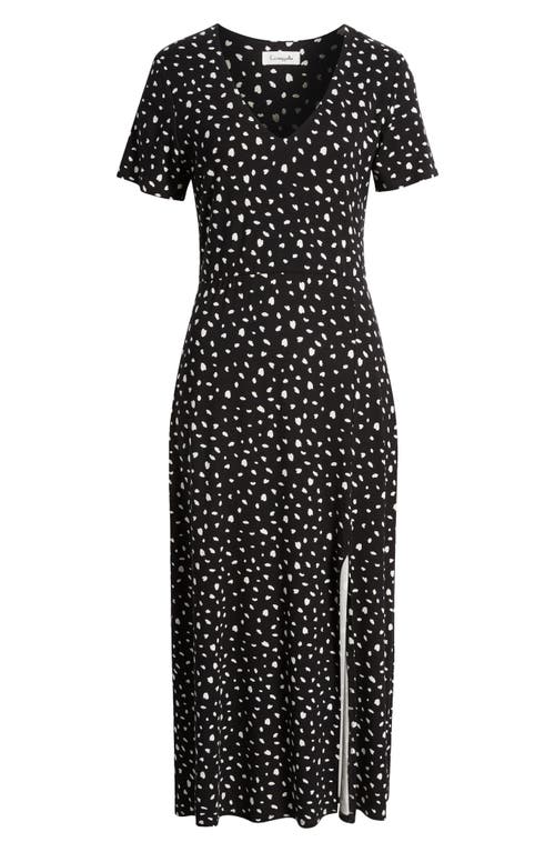 Shop Loveappella Print Maxi Dress In Black/nat