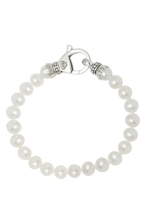 Lagos Luna Freshwater Pearl Bracelet In Silver/pearl