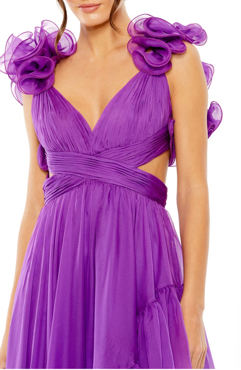 Mac Duggal Ruffle Cutout Asymmetric Chiffon Cocktail Dress | Nordstrom