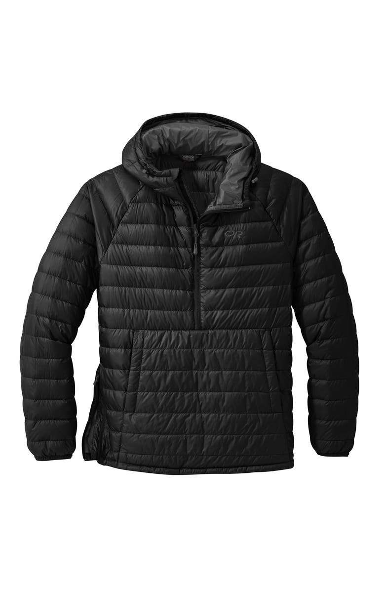 OUTDOOR RESEARCH Men's Transcendent Water Resistant 650 Fill Power Down Pullover, Main, color, Black