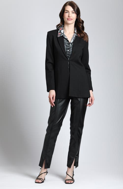 Shop Apny Retro Ponte Knit Blazer In Black