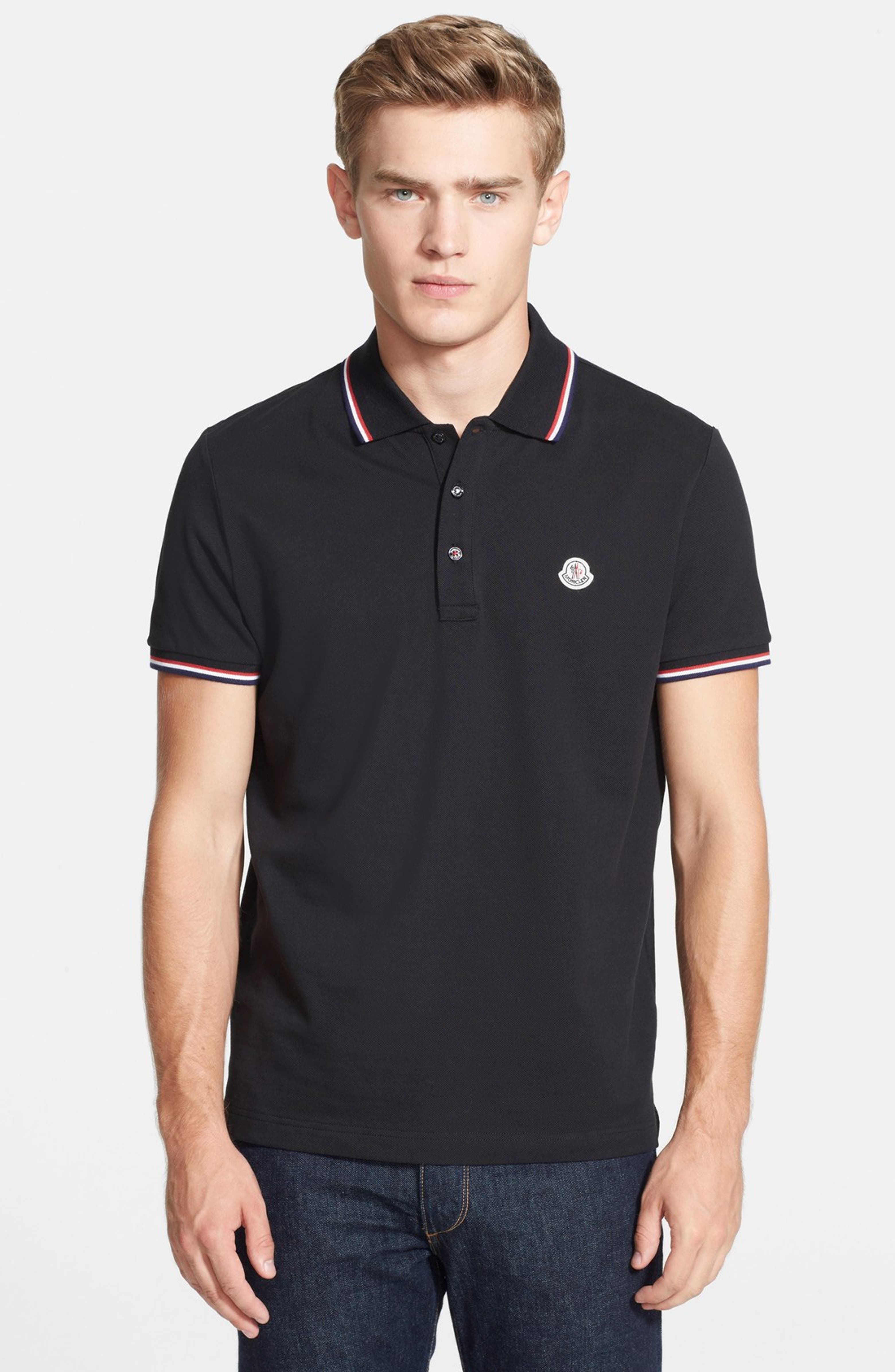 Moncler Tipped Pique Polo | Nordstrom