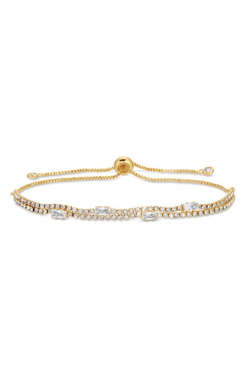 Eye Candy Los Angeles Nova Set Of 2 Cubic Zirconia Slider Bracelets In Gold