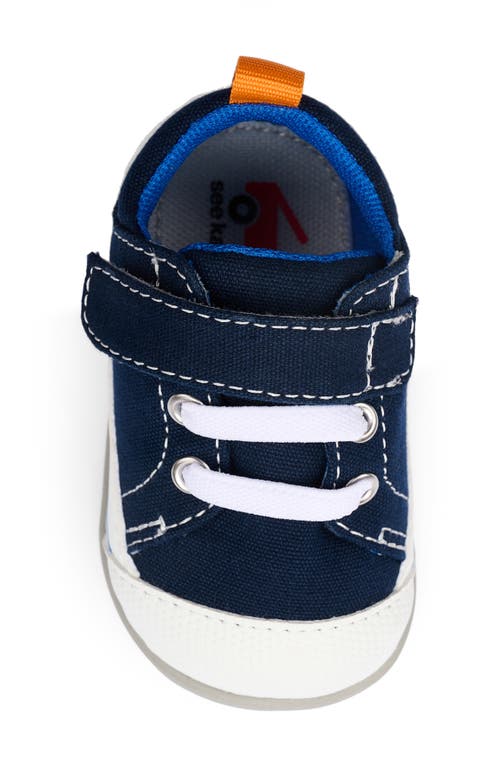 Shop See Kai Run Stevie Ii Sneaker In Navy Canvas