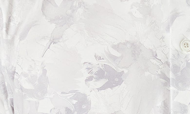 Bugatchi James Ooohcotton® Leaf Print Button-up Shirt In Platinum