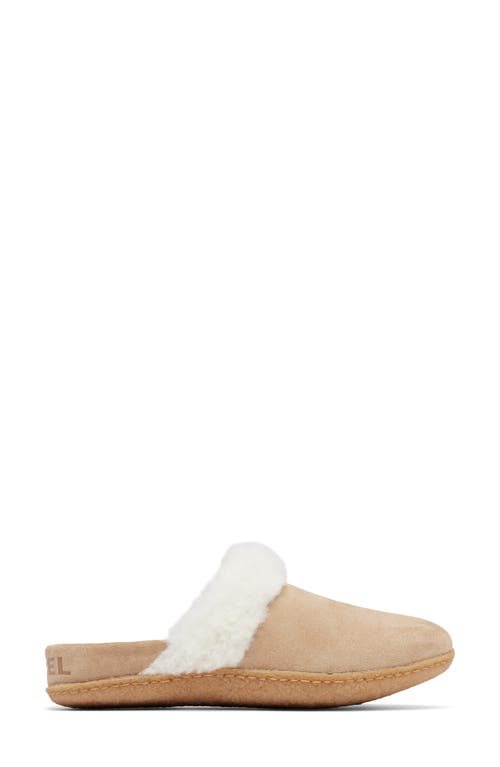 Sorel Nakiska Ii Faux Shearling Lined Slide Slipper In Dusty Tan/natural