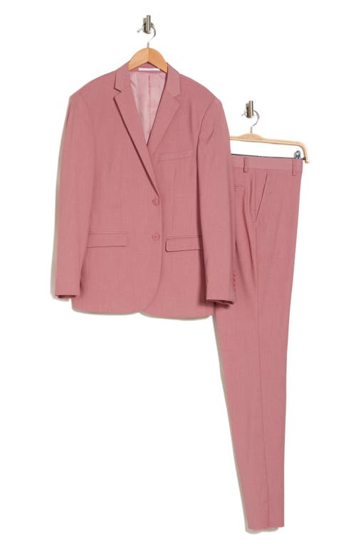 Gino Vitale Skinny Fit Solid Stretch Three Piece Suit In Rose