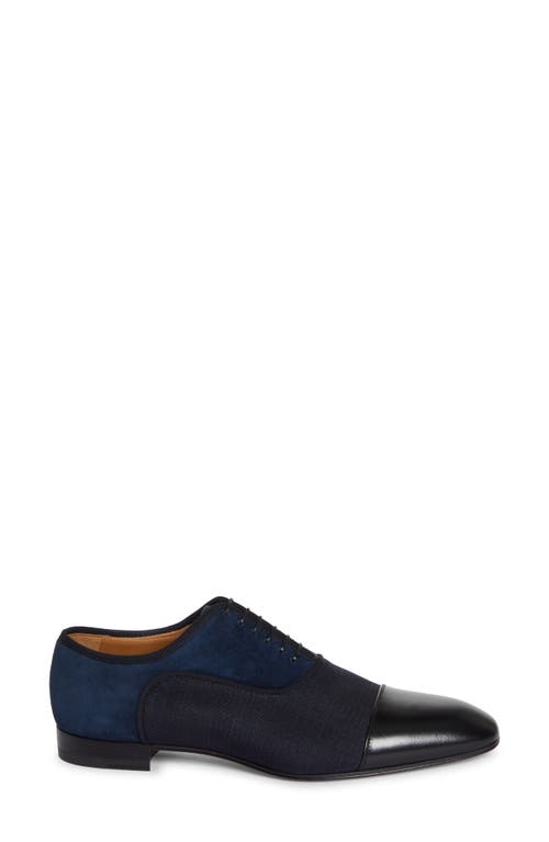 Shop Christian Louboutin Greggo Cap Toe Oxford In Black/marine