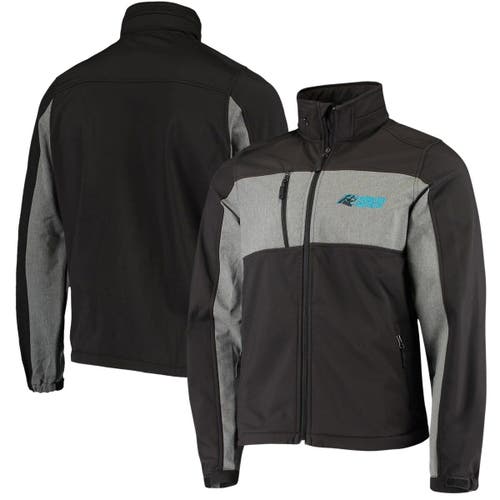 Men's Dunbrooke Black Carolina Panthers Circle Zephyr Softshell Full-Zip Jacket