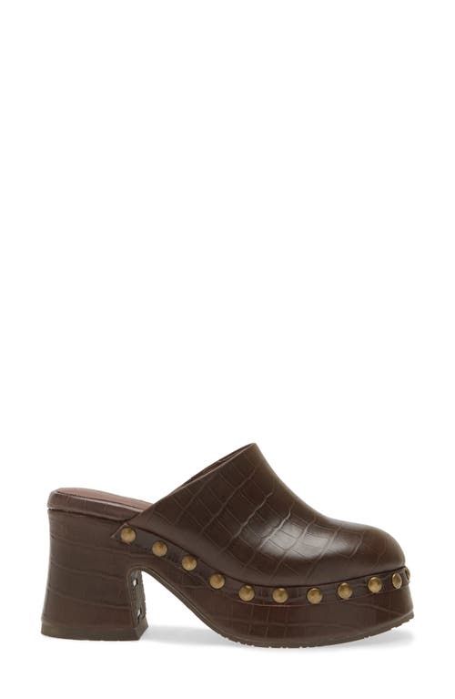 Shop Chocolat Blu Hester Platform Clog In Brown Embossed Crocodile