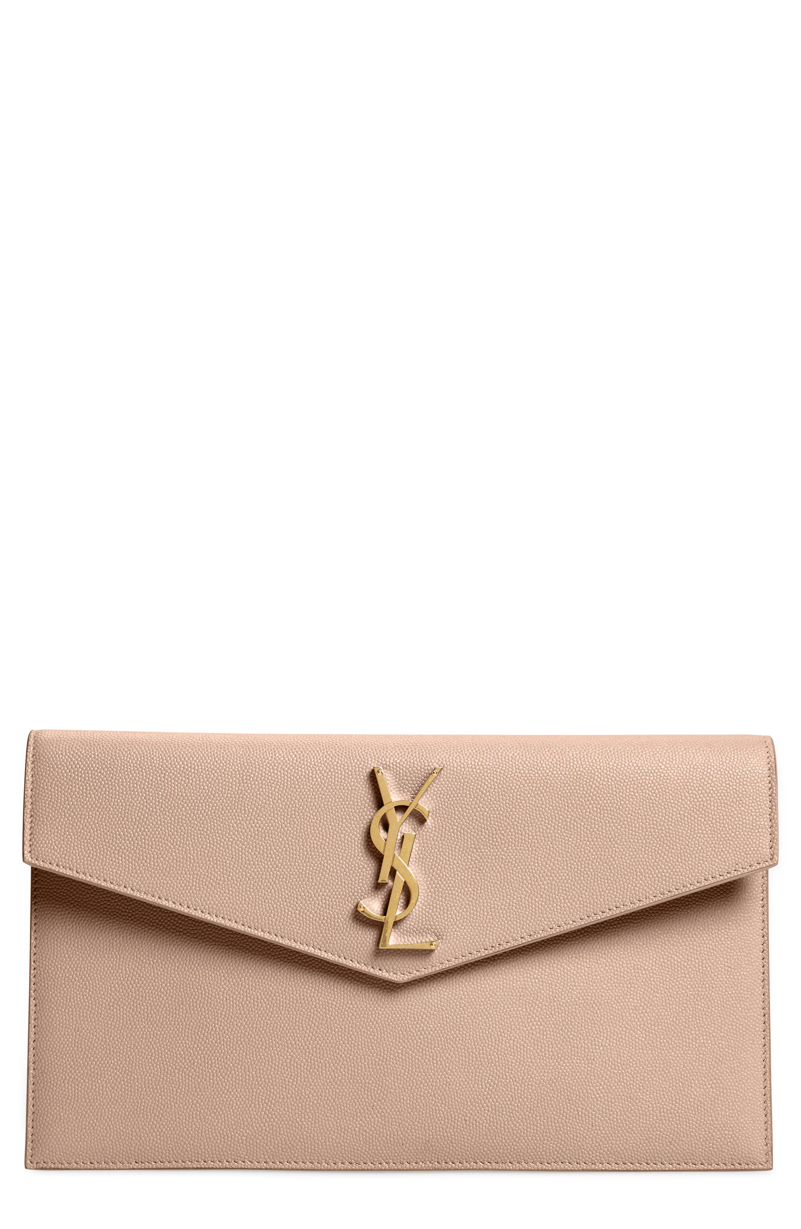 Womens Gradient Colour Splash Clutch Bag Faux Suede Envelope Rose Gold 