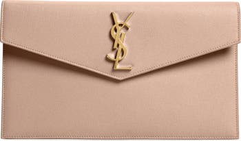 Saint Laurent Uptown Calfskin Leather Envelope Clutch | Nordstrom