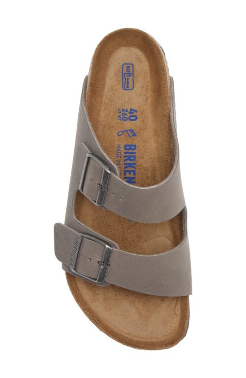 Shop Birkenstock Arizona Soft Slide Sandal In Iron Oiled Leather