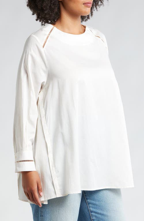 Shop Harshman Isolde Long Sleeve Cotton Top In Ivory