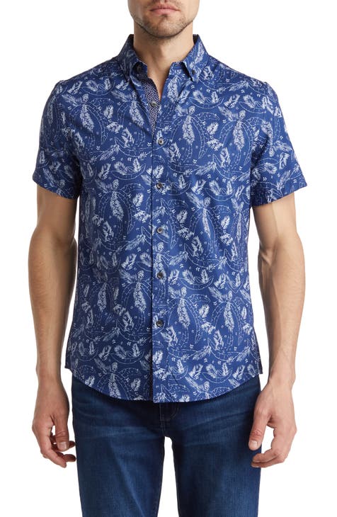 Leaf Short Sleeve Button-Down Shirt