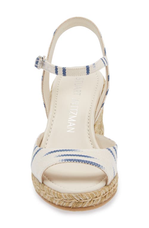 Shop Stuart Weitzman Tia Espadrille Wedge Sandal In Natural/indigo