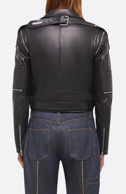 Shop Helmut Lang Astro Convertible Leather Moto Jacket In Black