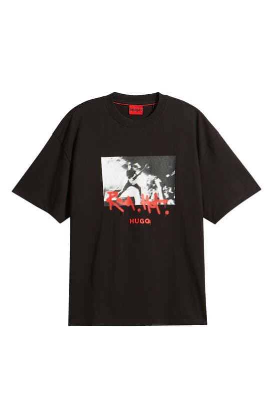 Shop Hugo Boss Hugo Domenade Red Hot Graphic T-shirt In Black