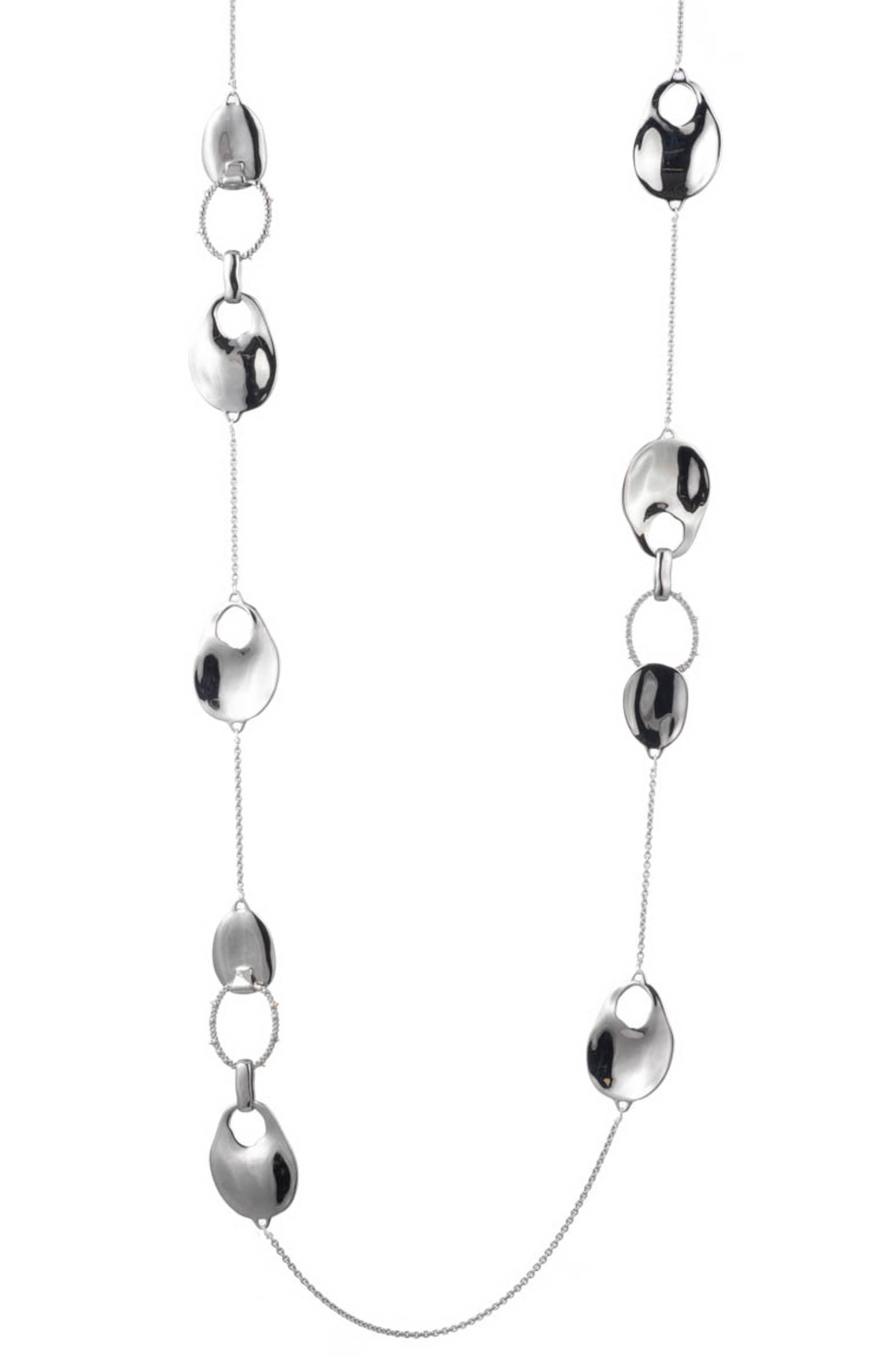 Alexis Bittar Liquid Link Station Necklace In Silver