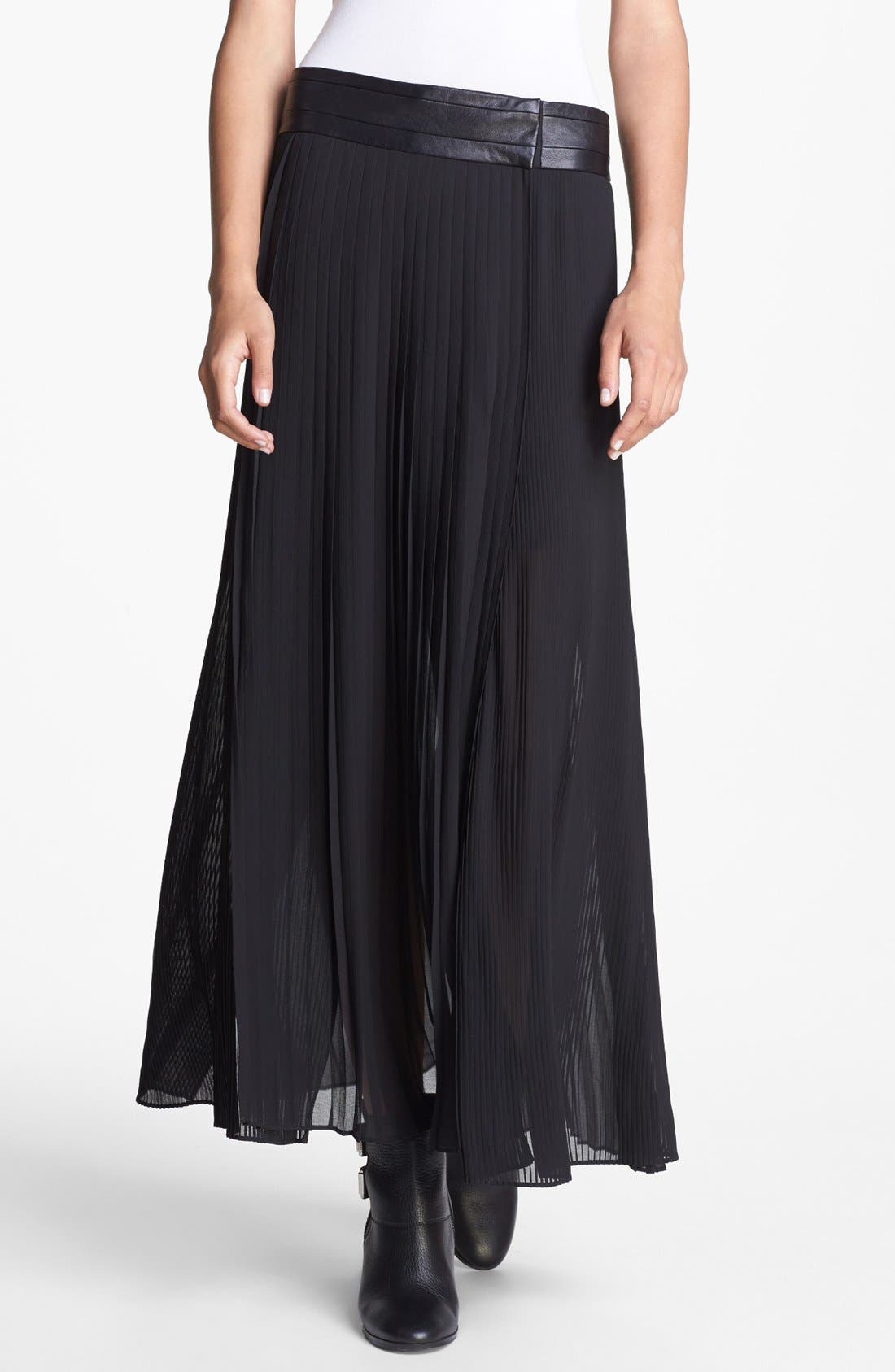 The Kooples Pleated Chiffon Maxi Skirt | Nordstrom