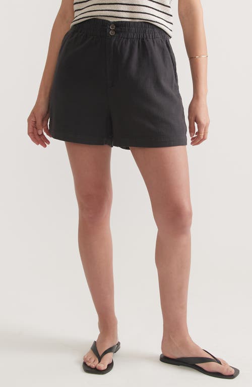 Marine Layer Elle Stretch Cotton Shorts In Black