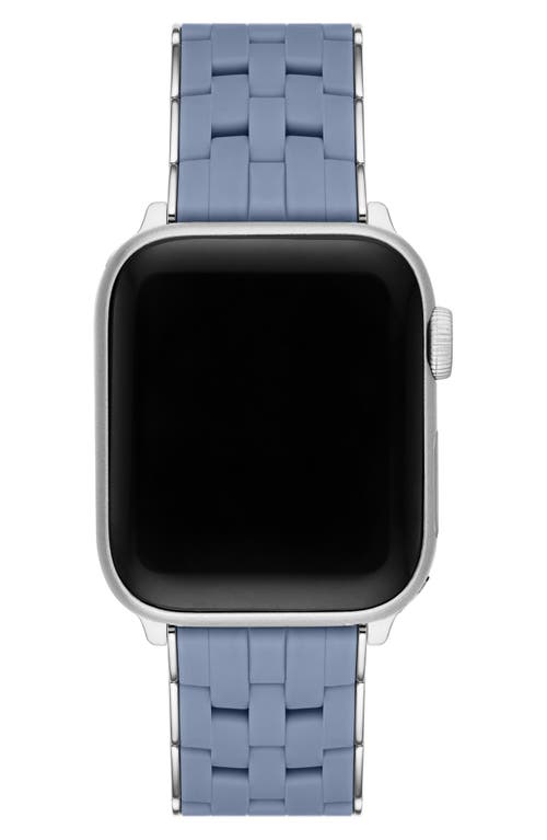 Michele Silicone 20mm Apple Watch® Watchband In Blue/silver