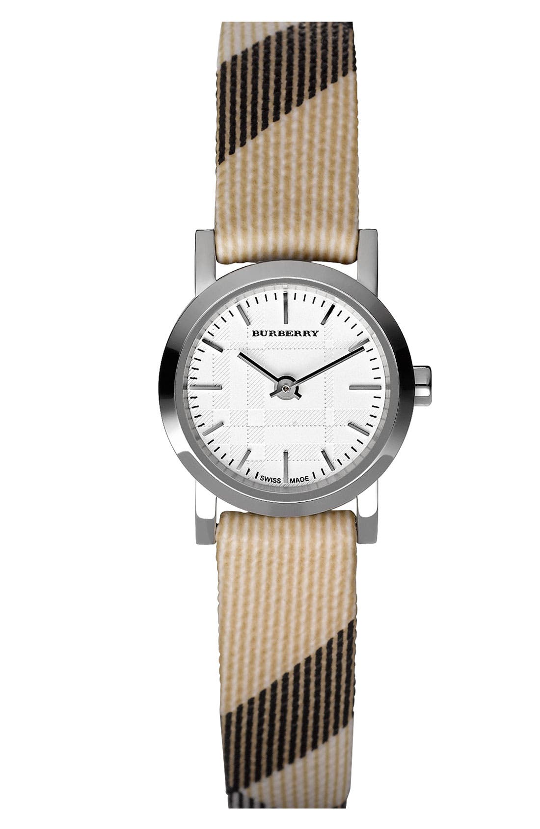 burberry small check strap watch