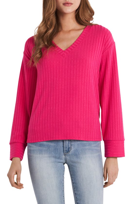 VINCE CAMUTO Tops RIBBED V-NECK TOP