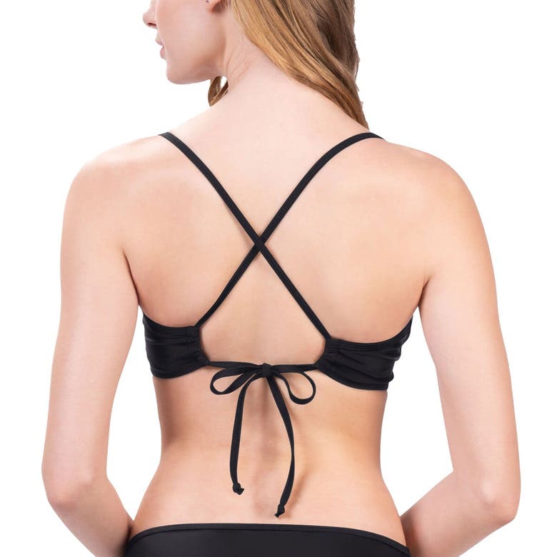 G-iii 4her By Carl Banks Black Pittsburgh Steelers Hall Of Fame Bikini Top In Black