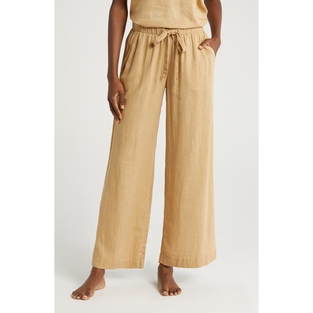 Nordstrom Vacation Linen Blend Pajama Pants In Tan Travertine