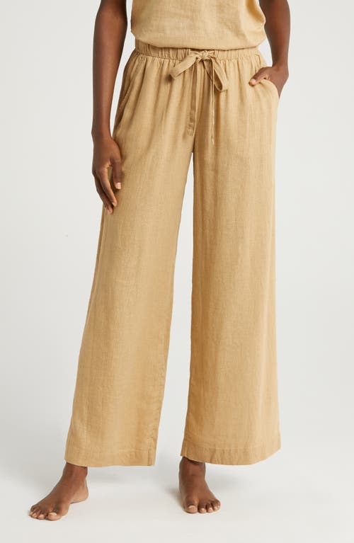 Vacation Linen Blend Pajama Pants in Tan Travertine