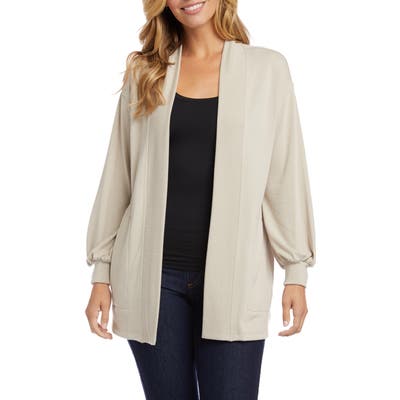 Karen Kane Blouson Sleeve Jersey Cardigan, Beige
